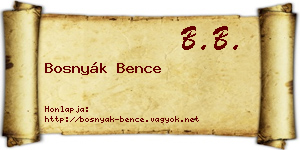 Bosnyák Bence névjegykártya